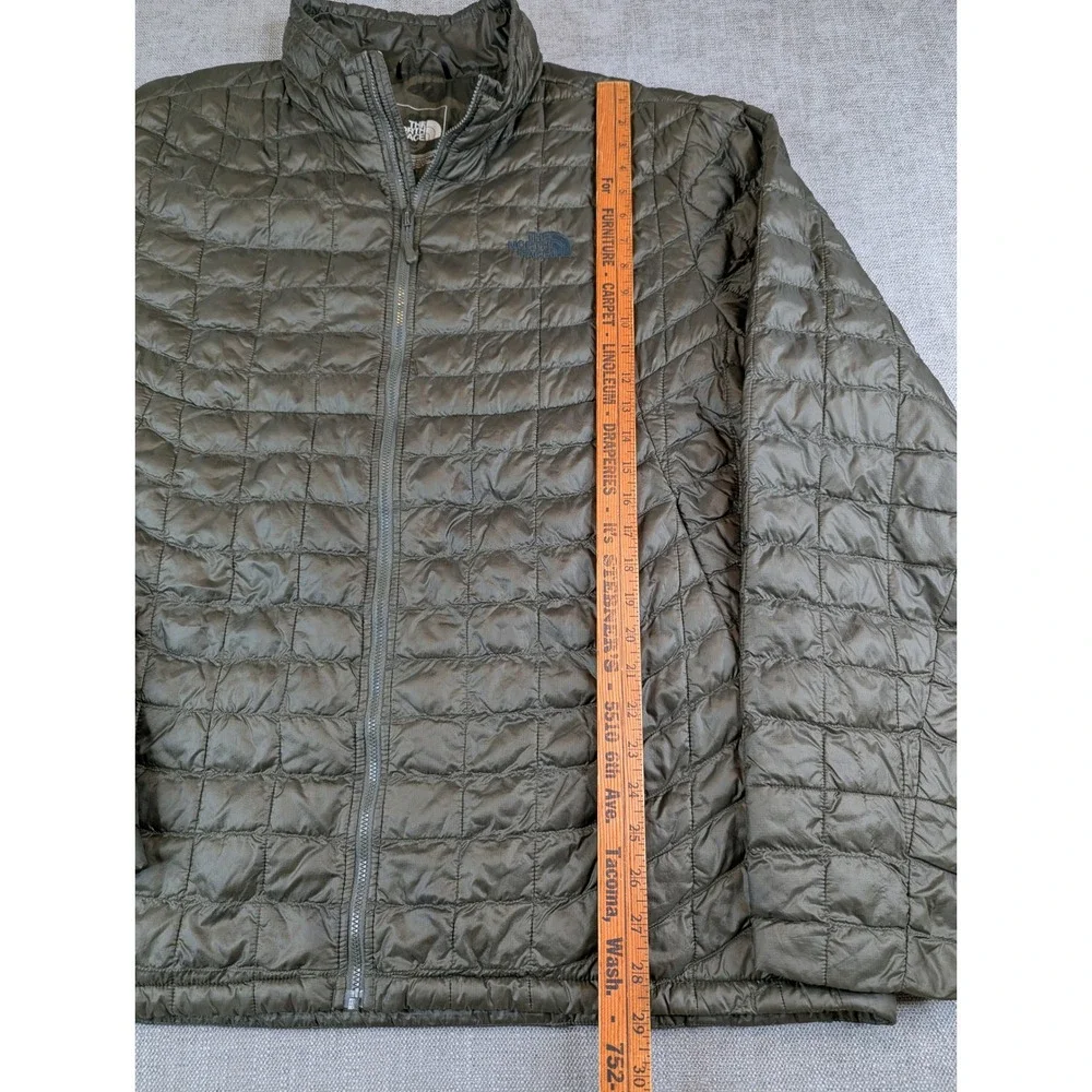 The North Face Jacket Mens XXL Olive Green ThermoBall Quilted Full Zip Puffer